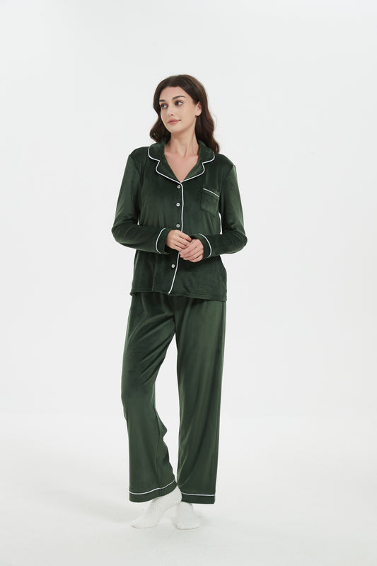 Velour Plush Pajama Set with Socks