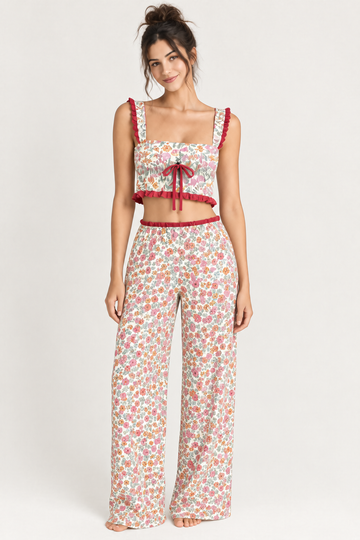 DITSY FLORAL PRINT CROP CAMI PJ SET