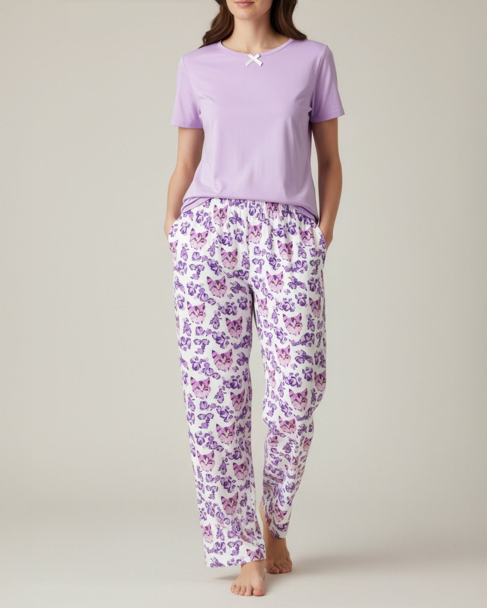 Cat Lover Capri Pajama Set - Haute Dreamz