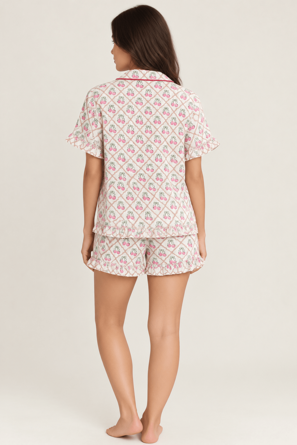 CHERRY BOW - YUMMY FRILLY NOTCH SHORT SET - Haute Dreamz