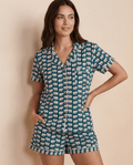 Elephant Cotton Notch Collar Short Set - Haute Dreamz