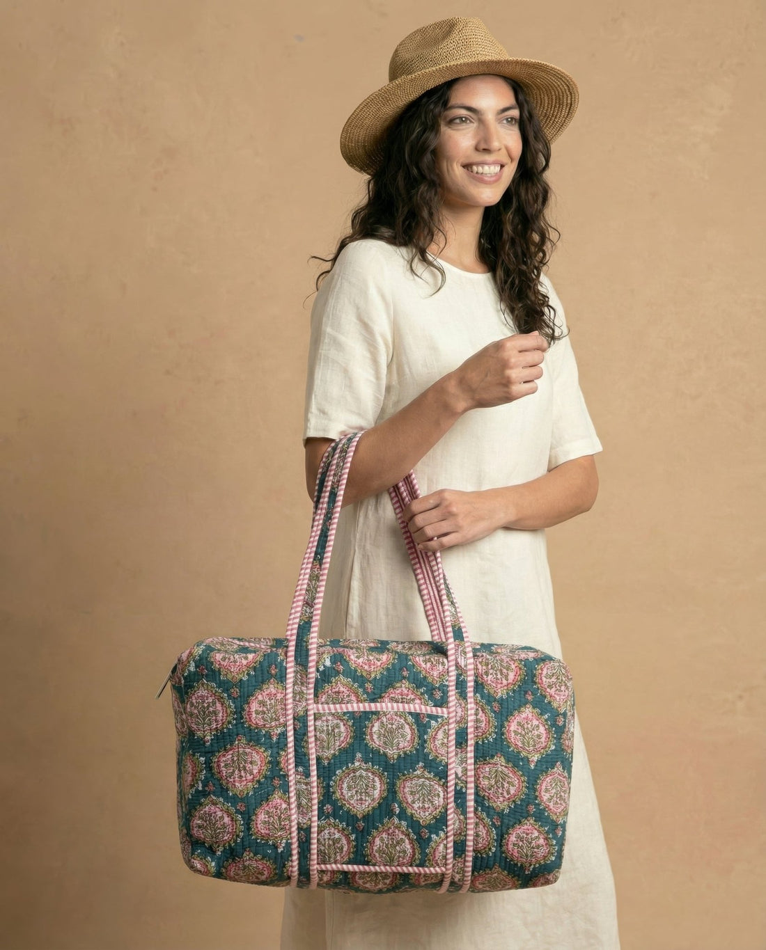 Emerald Petal Quilted Weekender - Haute Dreamz