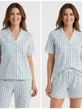 Eyelet trim Gingham PJ Set w/ Frilly Trim - 3PK - Haute Dreamz