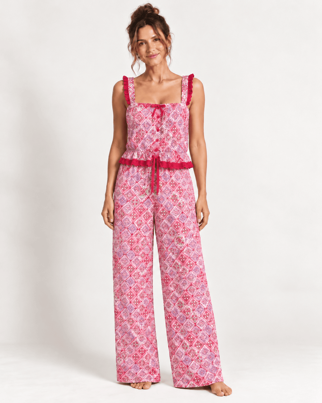 FLORAL PRINT CROP CAMI PJ SET - Haute Dreamz