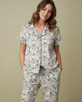 Golden Petal Notch Collar Pajama Set - Haute Dreamz