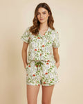 Green Mushroom Notch Collar Short Set - Haute Dreamz