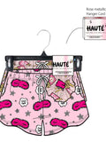 HOLIDAY - 2 PK Fun Printed Shorts with Bonus Scrunchie - Haute Dreamz
