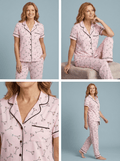 Marshmallow Pink Martini Notch Collar Pant Set - Haute Dreamz