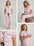 Marshmallow Pink Martini Notch Collar Pant Set - Haute Dreamz