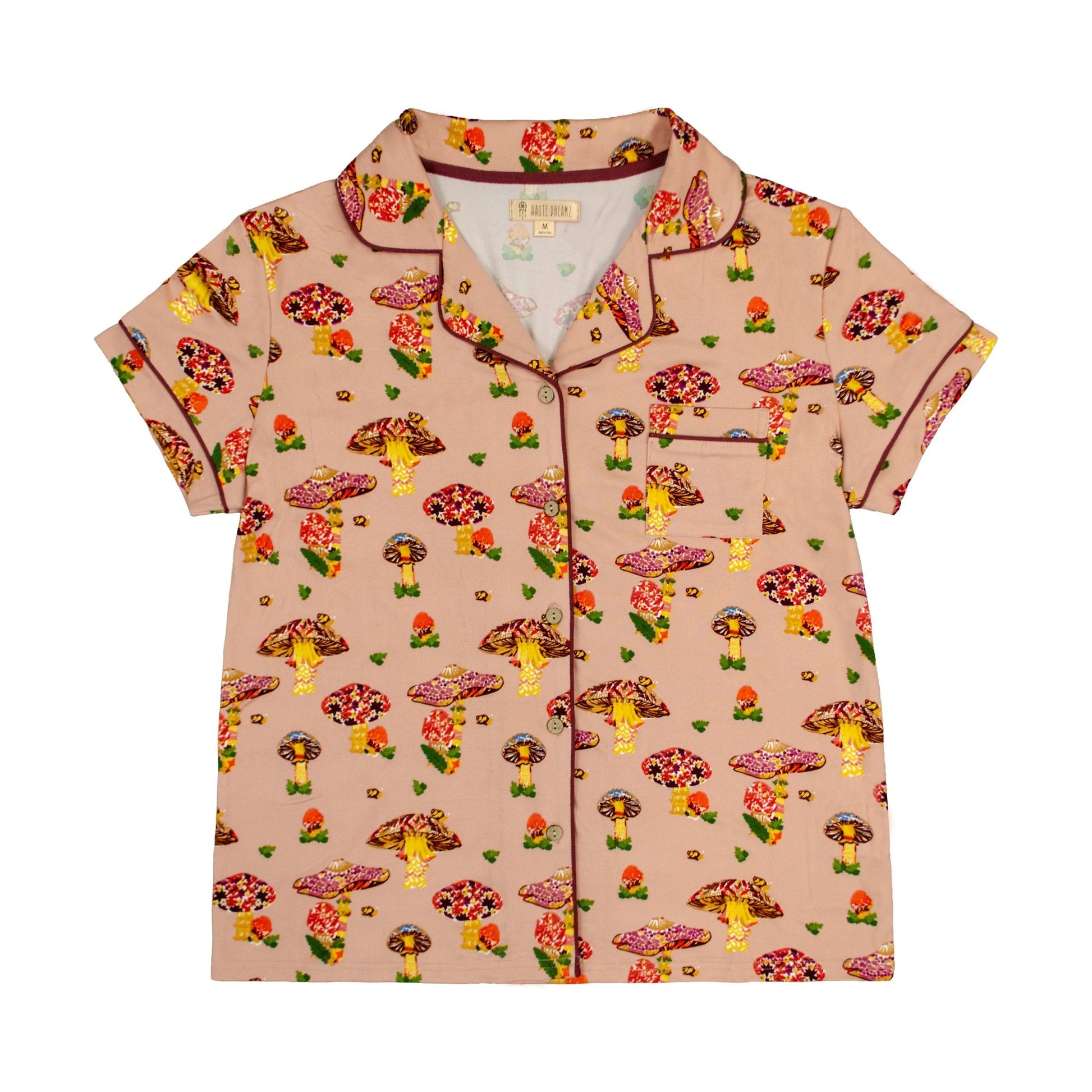 Mauve Mushroom Notch Collar Short Set - Haute Dreamz