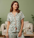 Meadow Bloom Notch Collar Pajama Set - Haute Dreamz