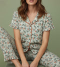 Meadow Bloom Notch Collar Pajama Set - Haute Dreamz