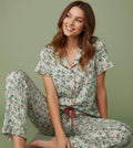 Meadow Bloom Notch Collar Pajama Set - Haute Dreamz