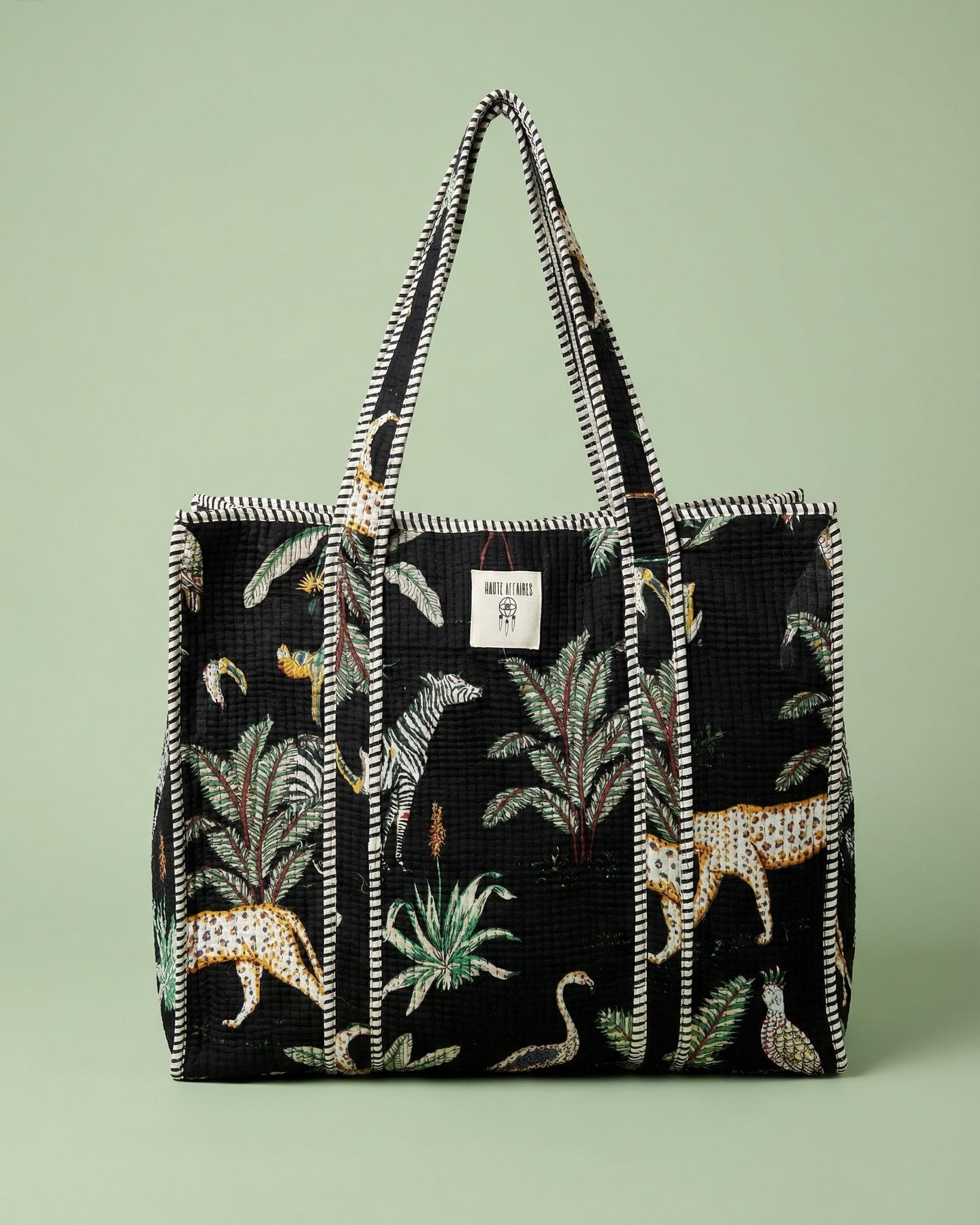 Midnight Jungle Quilted Tote Bag - Haute Dreamz