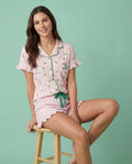 Pink Dirty Martini 3 - Piece Frilly Pajama Set - Haute Dreamz