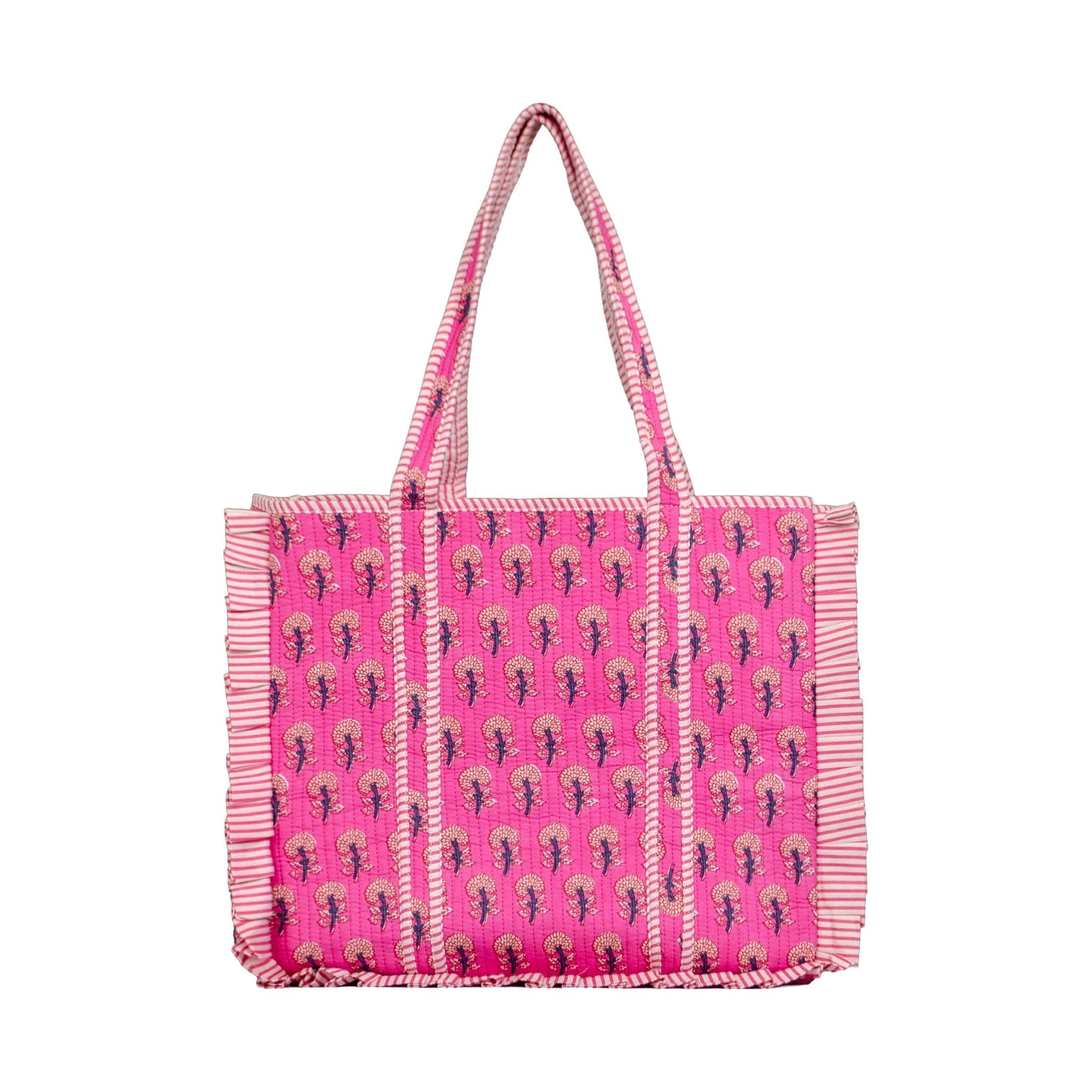 Pink Floral Quilted Tote Bag - Haute Dreamz
