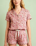 Pink Mushroom Notch Collar Short Set - Haute Dreamz