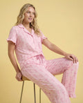 Pink Romantic Bow 3 - Piece Frilly Pajama Set - Haute Dreamz