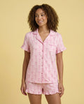 Pink Romantic Bow 3 - Piece Frilly Pajama Set - Haute Dreamz
