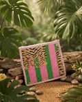Pink Tiger Stripe Quilted Pouch - Haute Dreamz