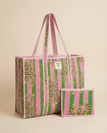 Pink Tiger Stripe Quilted Pouch - Haute Dreamz