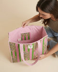 Pink Tiger Stripe Quilted Tote Bag - Haute Dreamz