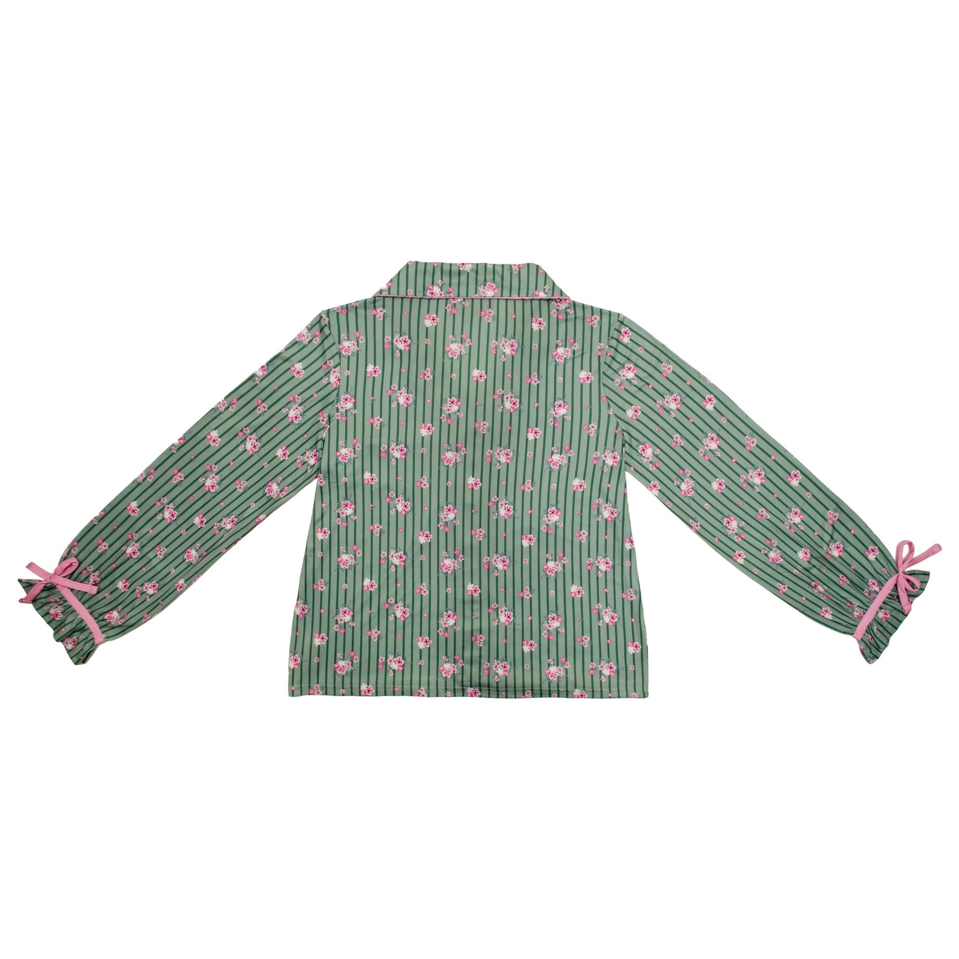 Romantic Ditsy Stripe Notch Collar Set - Haute Dreamz