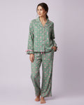 Romantic Ditsy Stripe Notch Collar Set - Haute Dreamz