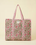 Rose Garden Block - Print Quilted Tote Bag - Haute Dreamz