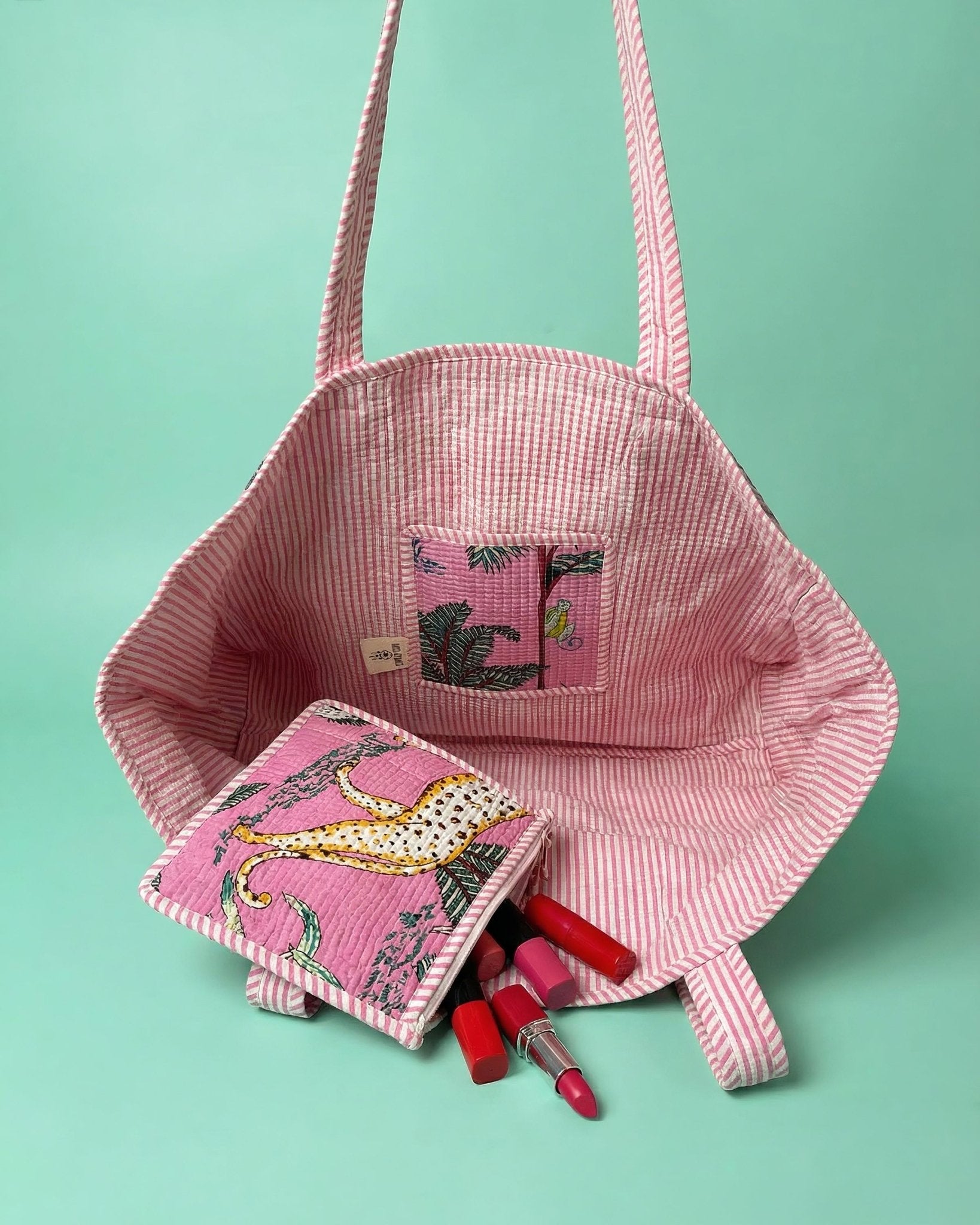 Savanna Pink Quilted Pouch - Haute Dreamz