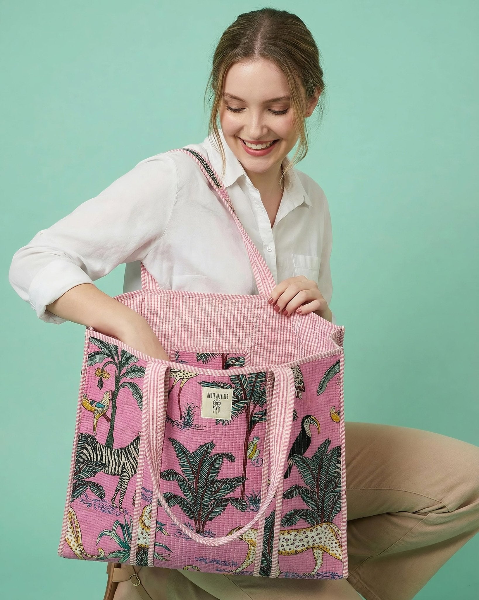 Savanna Pink Quilted Tote Bag - Haute Dreamz