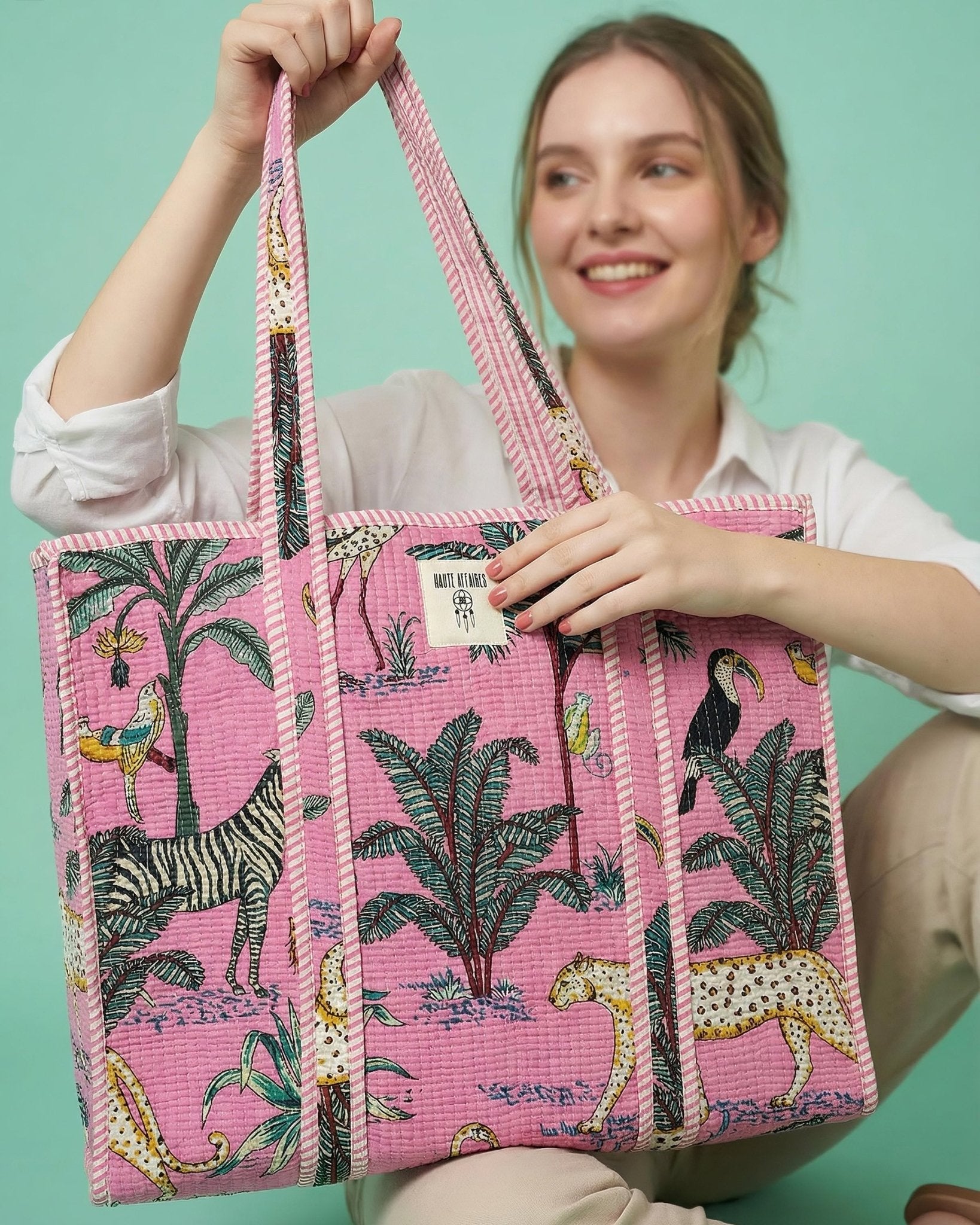 Savanna Pink Quilted Tote Bag - Haute Dreamz