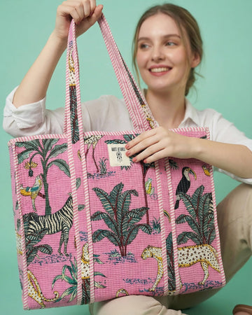 Savanna Pink Quilted Tote Bag - Haute Dreamz