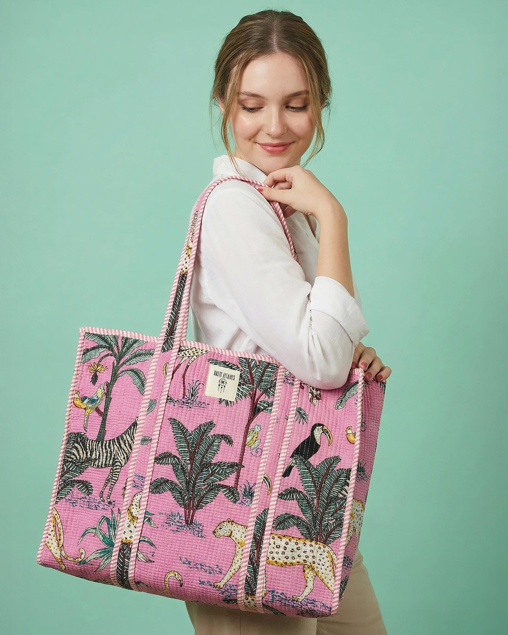 Savanna Pink Quilted Tote Bag - Haute Dreamz