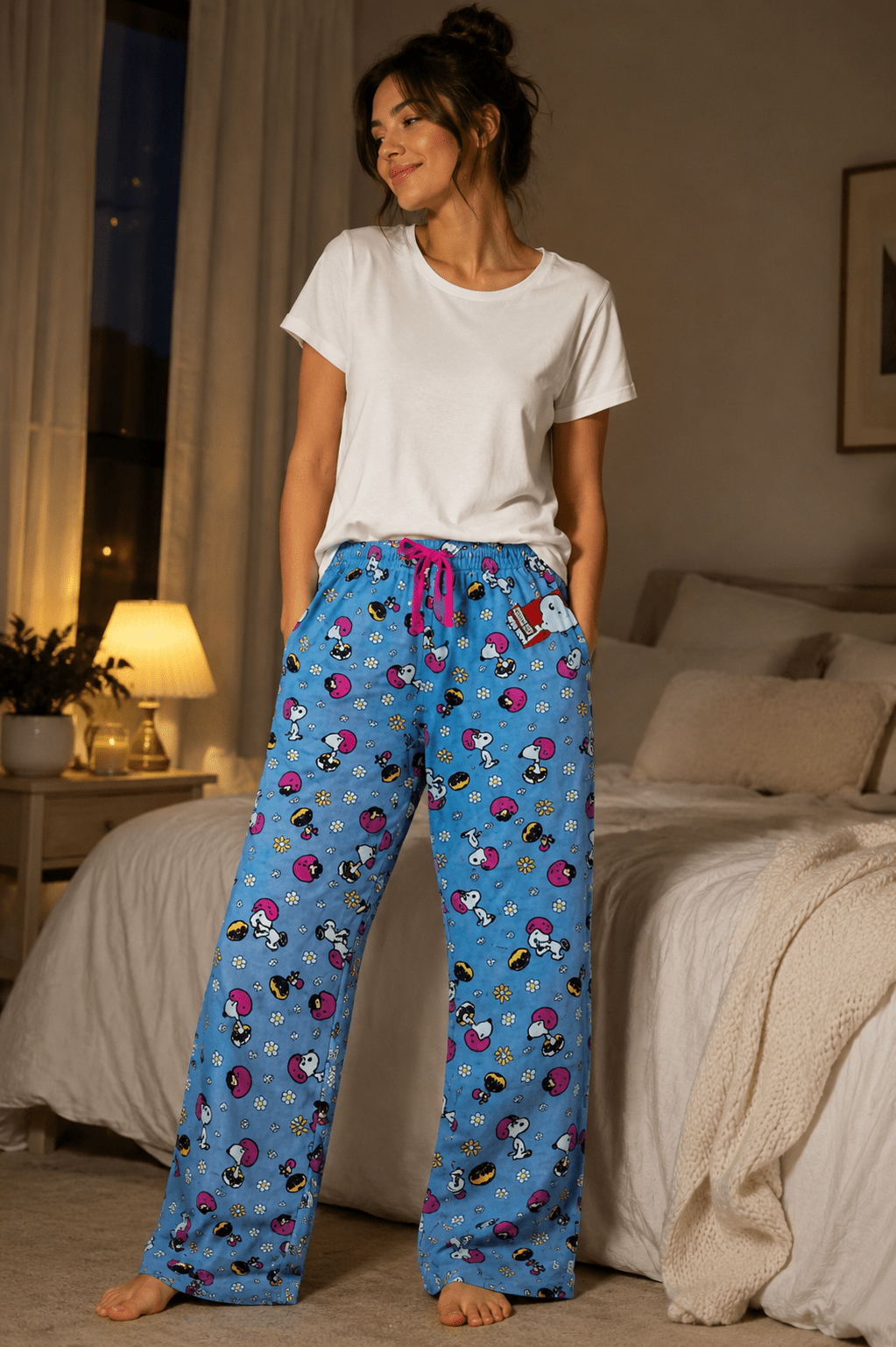 Snoopy Woodstock Football Ladies Velour Pant - Haute Dreamz