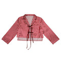 Striped Boxy Collar Tie Top & Boxer Set - Haute Dreamz