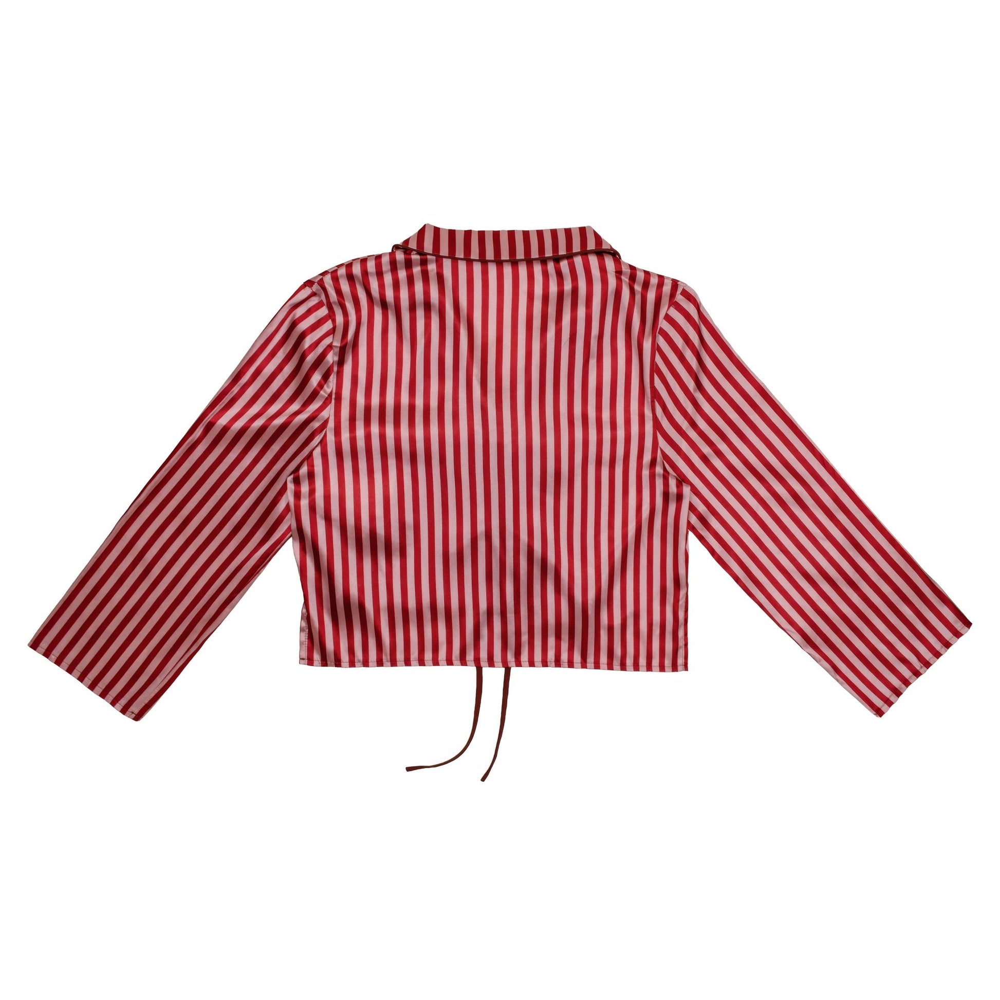 Striped Boxy Collar Tie Top & Boxer Set - Haute Dreamz