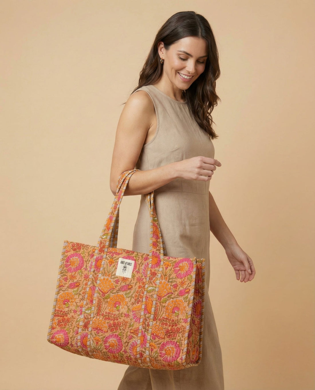 Sunset Bloom Quilted Tote Bag - Haute Dreamz