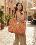 Sunset Bloom Quilted Tote Bag - Haute Dreamz