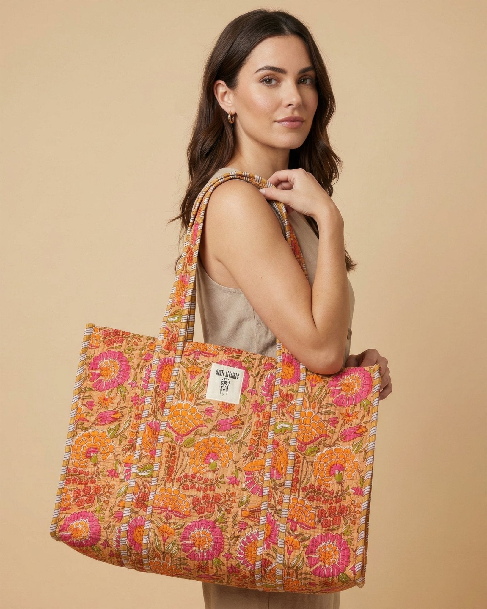 Sunset Bloom Quilted Tote Bag - Haute Dreamz