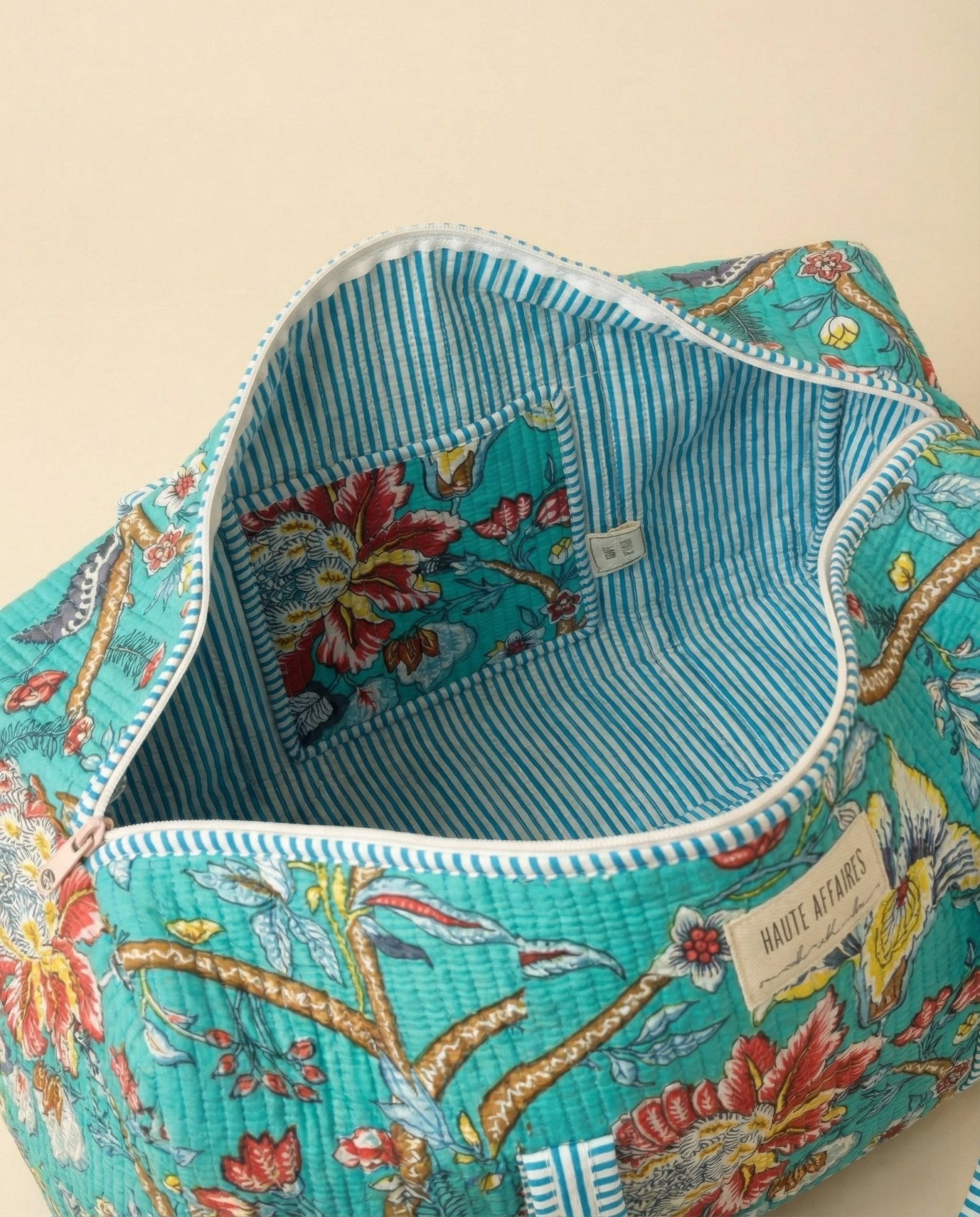 Turquoise Bloom Quilted Weekender - Haute Dreamz