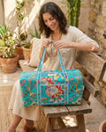 Turquoise Bloom Quilted Weekender - Haute Dreamz