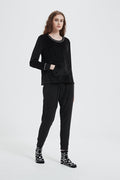 Velour Plush Jogger PJ Set with Socks - Haute Dreamz