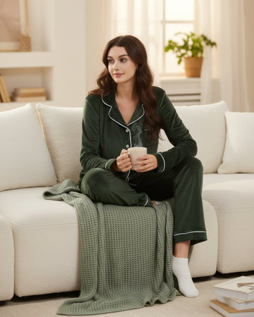 Velour Plush Pajama Set with Socks - Haute Dreamz