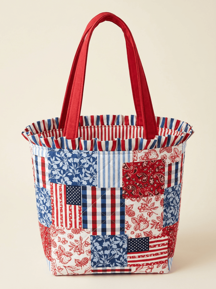 Vintage Americana Quilt Handmade TOTE, Bohemian Everyday stylish - Haute Dreamz