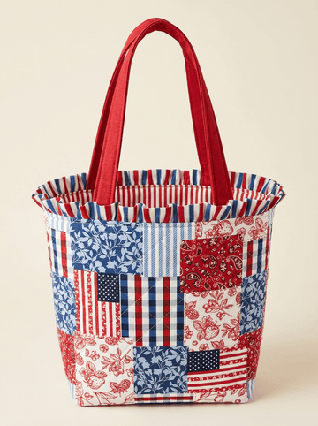 Vintage Americana Quilt Handmade TOTE, Bohemian Everyday stylish - Haute Dreamz